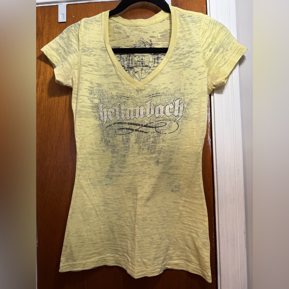 Women's Yellow V-Neck Top